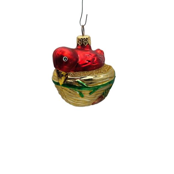Patricia Breen Nesting Instinct Red Bird Acorns Christmas Holiday Tree Ornament - Picture 1 of 8